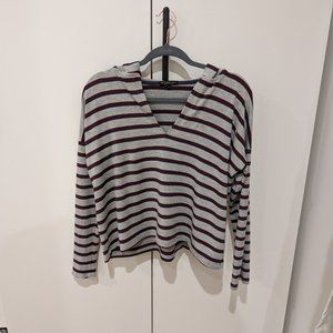 Beyond Yoga Stripped Long Sleeve Hooded Shirt